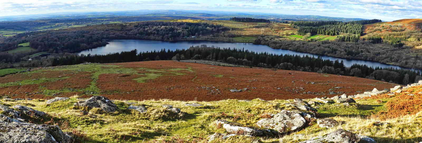 Looking down to the West on Burrator Reservoir