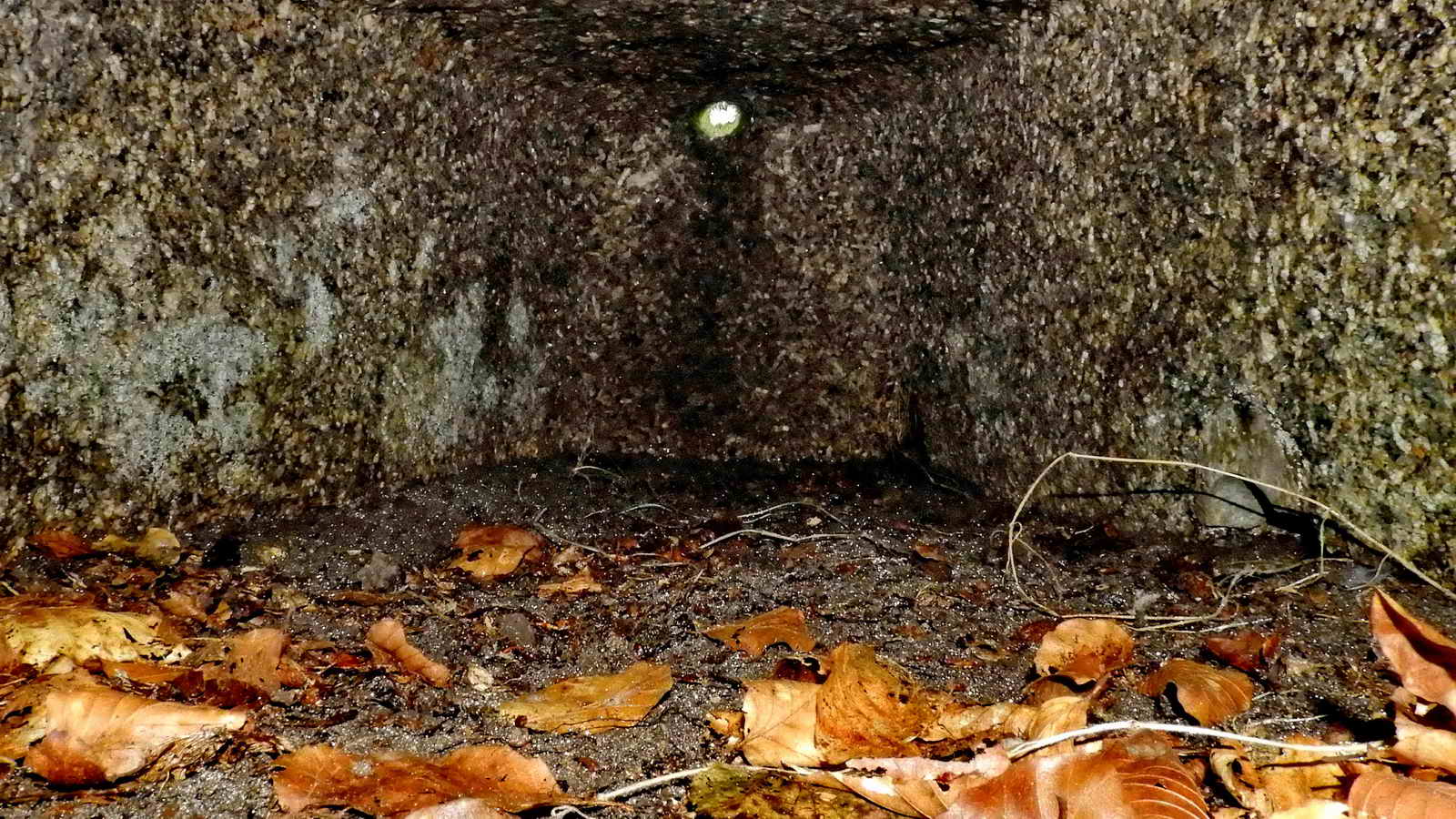 Picture of the hole from the inside of the trough