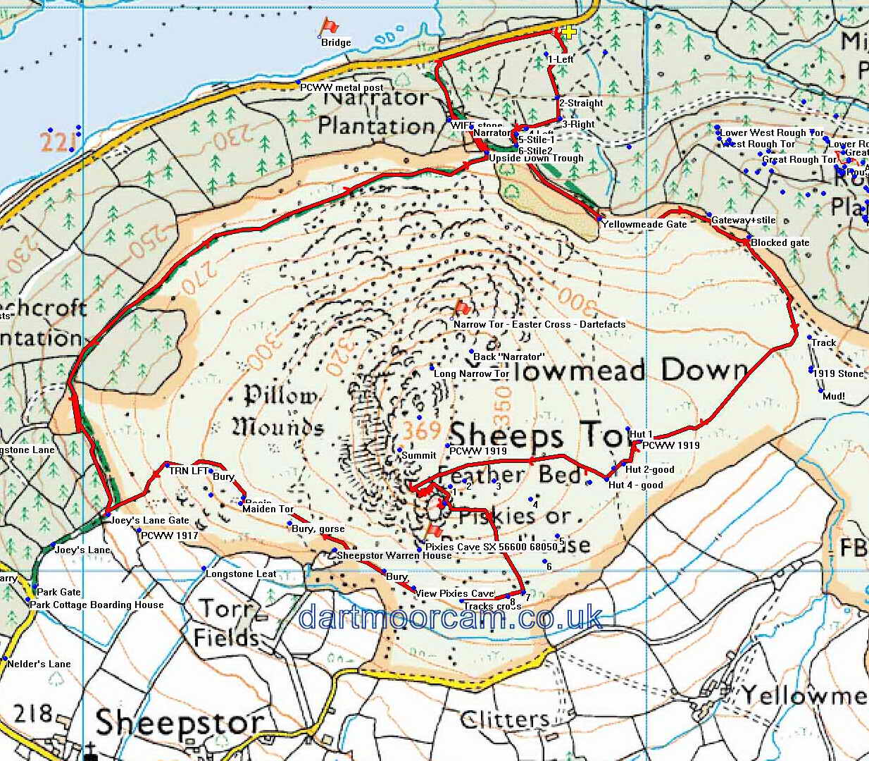 Map of Route -  Crown Copyright -  Ordnance Survey Licence number 100047373