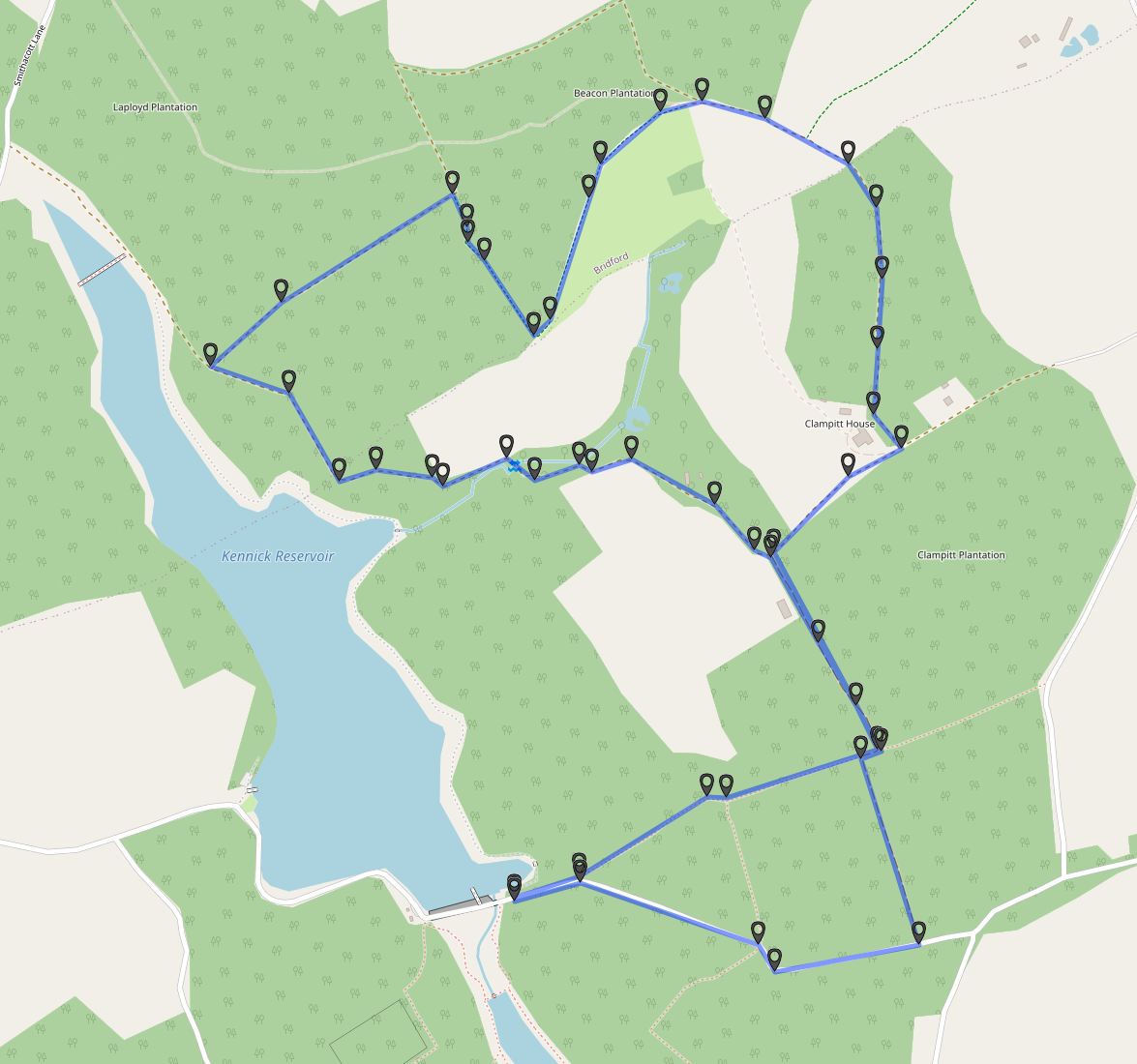 Map of Route - Crown Copyright - Ordnance Survey Licence number 100047373