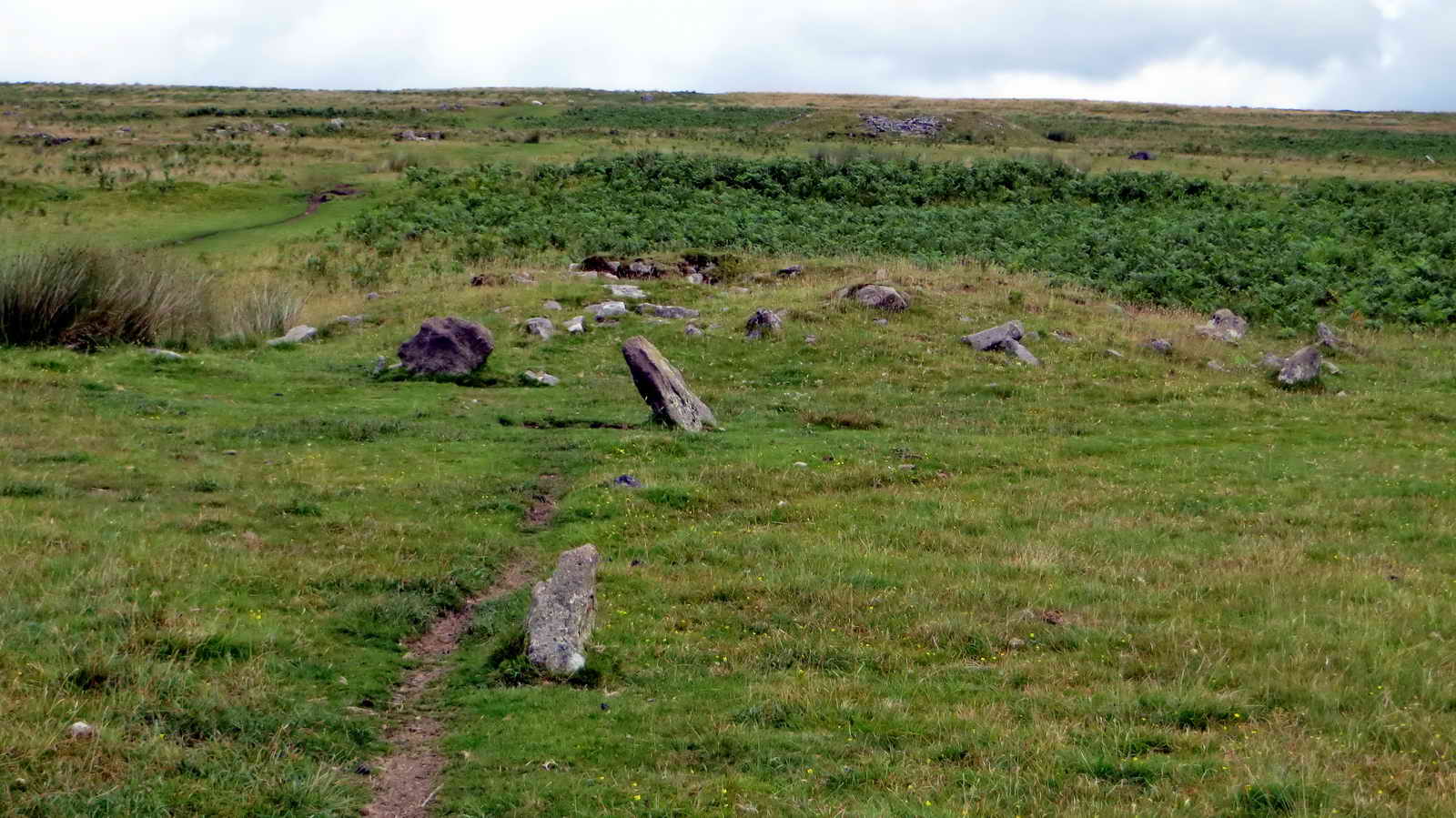 Terminal cairn at the east end of row 2