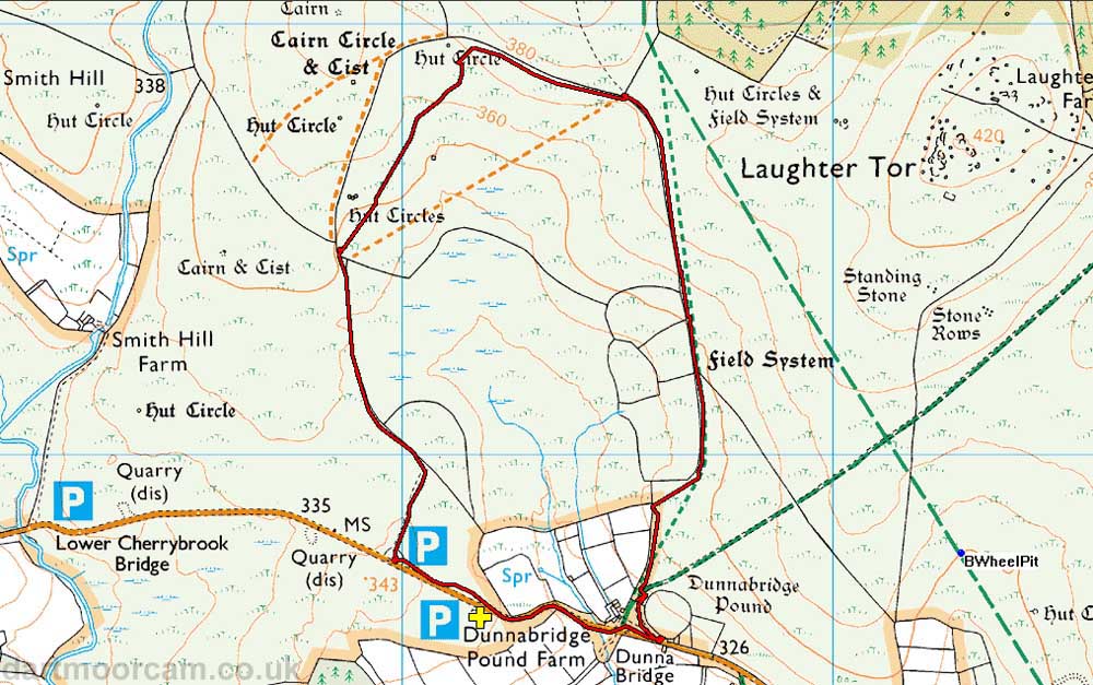Map of Route -  Crown Copyright -  Ordnance Survey Licence number 100047373