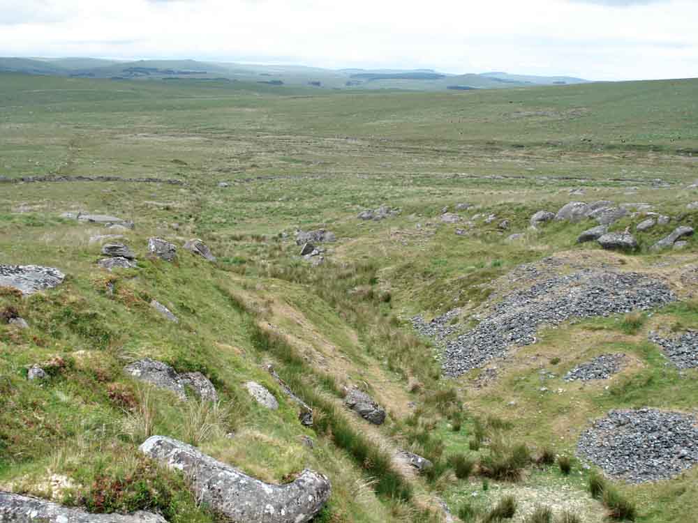 Looking down Fox Tor Girt