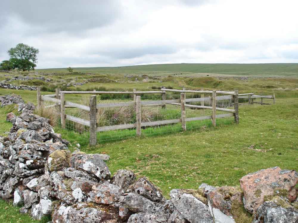 One of the fenced off mineshafts of Whiteworks