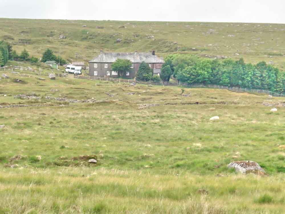 Zoomed view to civilisation, at Whiteworks! The cottage on the left is a 20-bed bunkhouse owned by Plymouth College and is leased out for Outward Bound-type activities