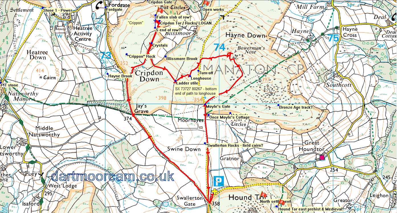 Map of Route - Crown Copyright - Ordnance Survey Licence number 100047373