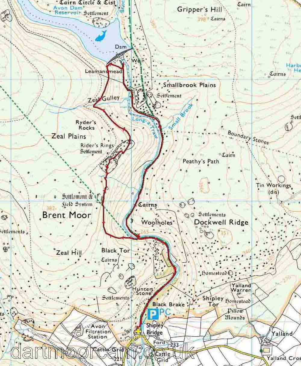 Map of Route - Crown Copyright - Ordnance Survey Licence number 100047373