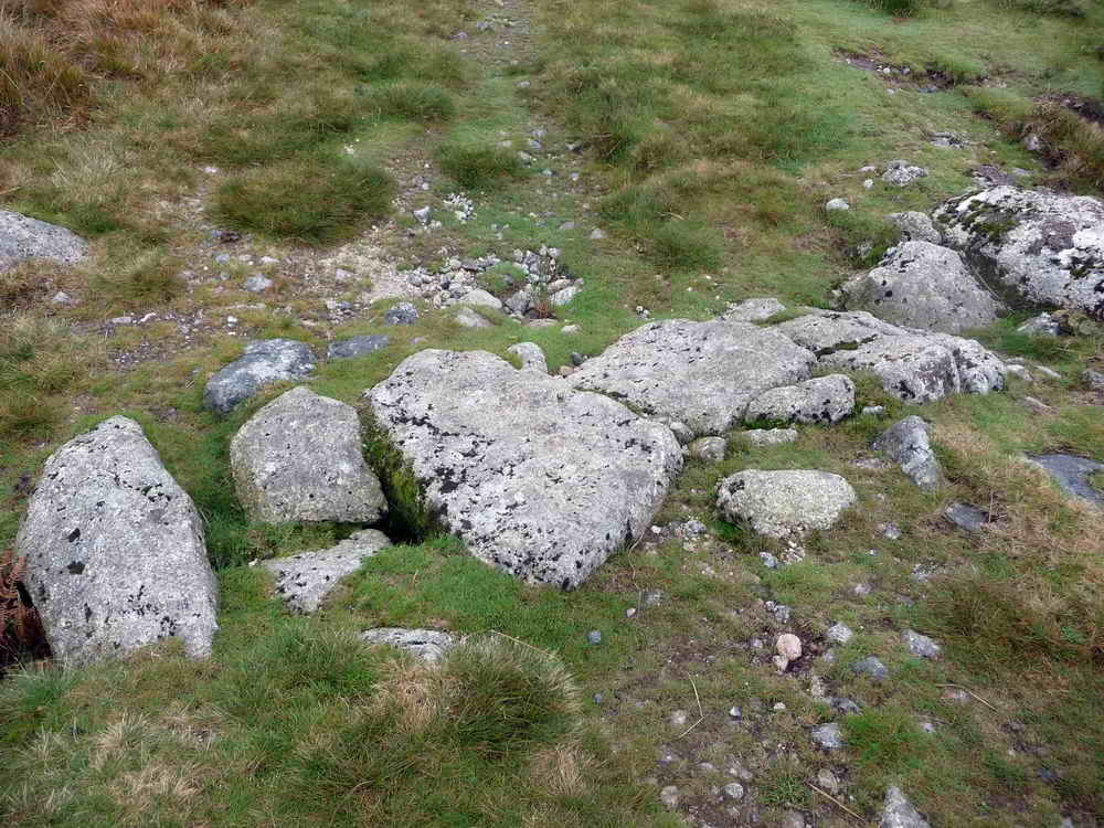 One of several clapper bridges over the O Brook and nearby streams
