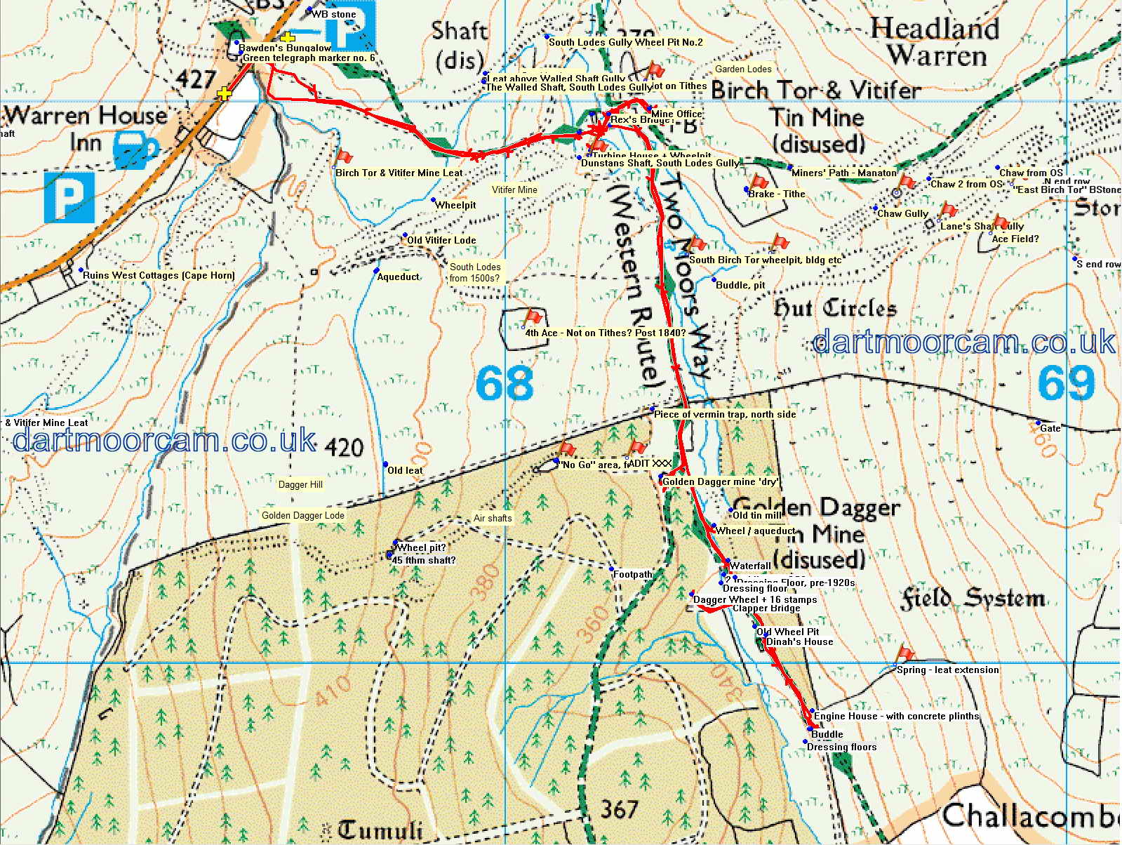 Map of Route - Crown Copyright - Ordnance Survey Licence number 100047373