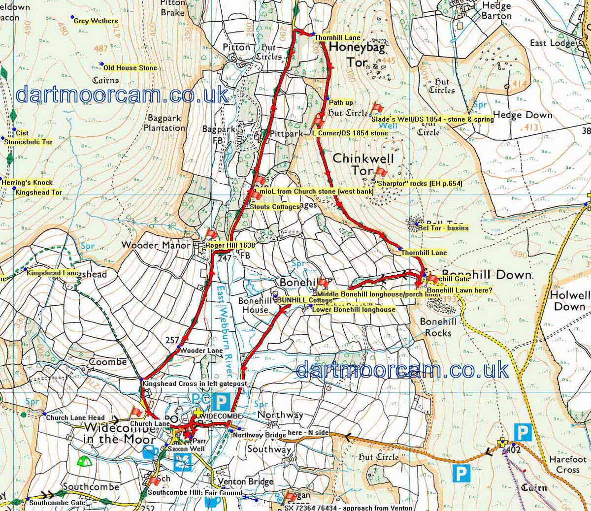 Map of Route - Crown Copyright - Ordnance Survey Licence number 100047373