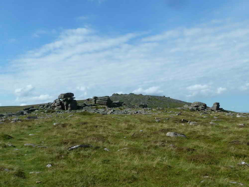 Row Tor, SX 593 916, elevation 468 metres (1535 feet) West Mill Tor behind